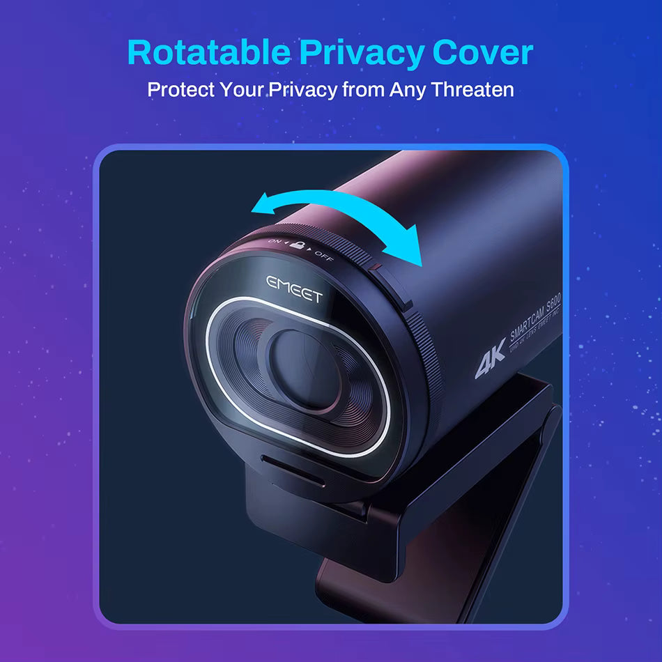 EMEET S600 4K web camera featuring rotatable privacy cover | VARELO