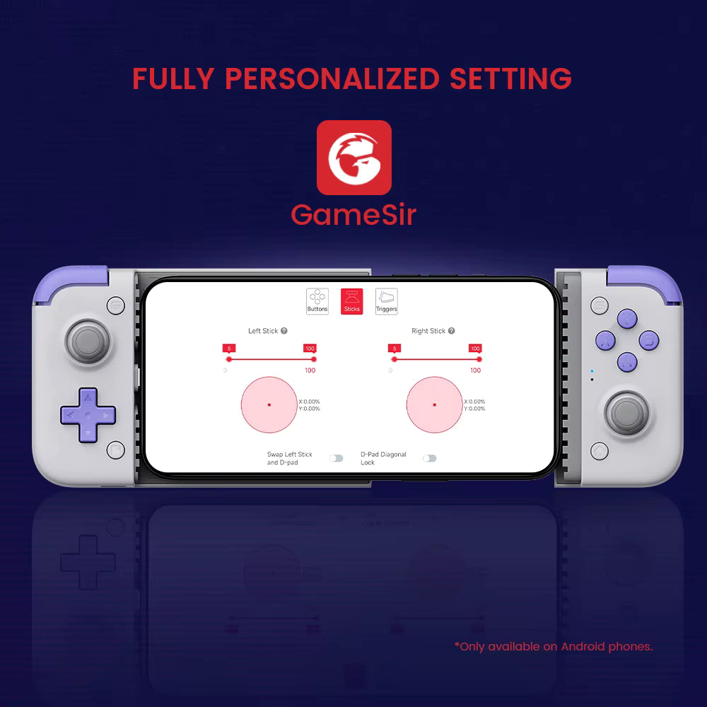 GameSir app customisation settings showing button mapping and turbo configuration