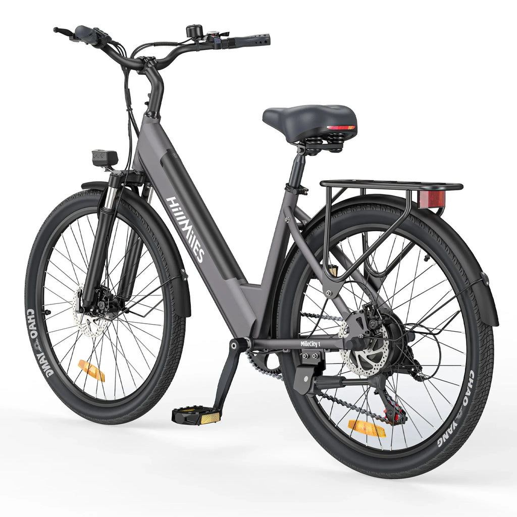 Gray electric bicycle on a white background