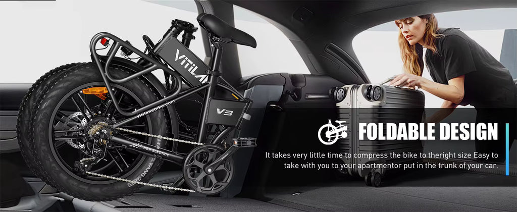 VITILAN V3 2.0 Folding Electric Bike 20 Inch Fat Tire 750W Motor 48V 13Ah Off Road E‑Bike