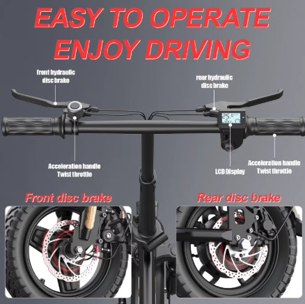 Bicycle handlebar setup with brake and display details on a gray background