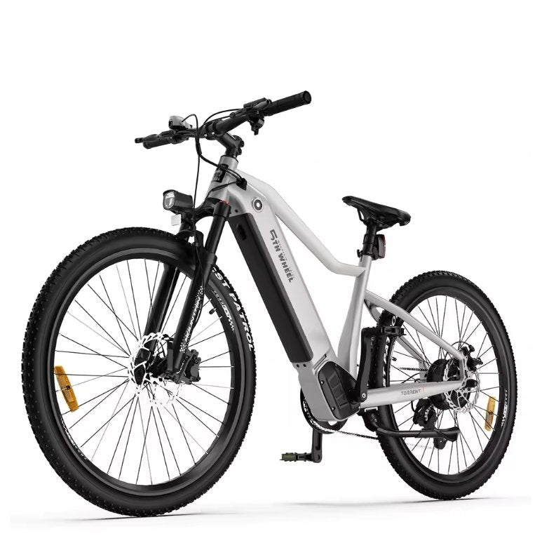White electric bicycle on a white background