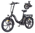 HillMiles MilePort 1 electric bike in black — 250W, 20‑inch fat tyres, folding frame.