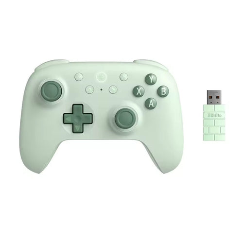  8BitDo Ultimate 2C Wireless Gaming Controller in Mint Green showing ergonomic textured grip