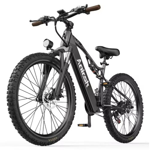 Black electric bike with 'Aairsk' branding on a white background