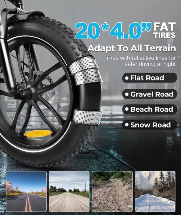 SAMEBIKE C05 PRO Electric Bike 500W 36V 13Ah 20 Inch Fat Tyre Folding E Bike