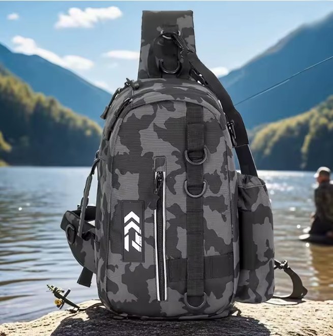 Fishing Tackle Storage Bag – Multifunctional Outdoor Crossbody Gear Bag with Rod Storage
