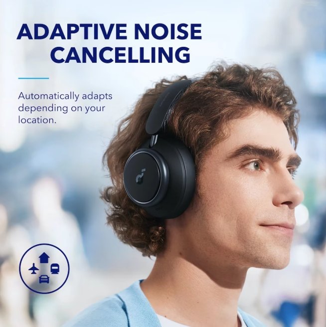 Soundcore Space Q45 Adaptive Noise Cancelling Headphones 50H Playtime Hi‑Res Audio Bluetooth 5.3