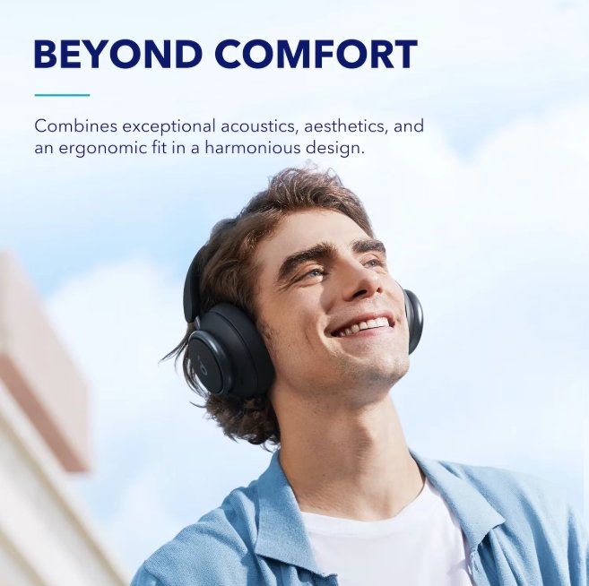 Soundcore Space Q45 Adaptive Noise Cancelling Headphones 50H Playtime Hi‑Res Audio Bluetooth 5.3