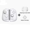 Mobapad M6 HD Joy-Pad controller set in White, shown attached with both circular and D-pad faceplate options.