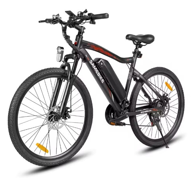 Black electric bicycle on a white background