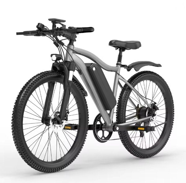 Gray electric bicycle on a white background