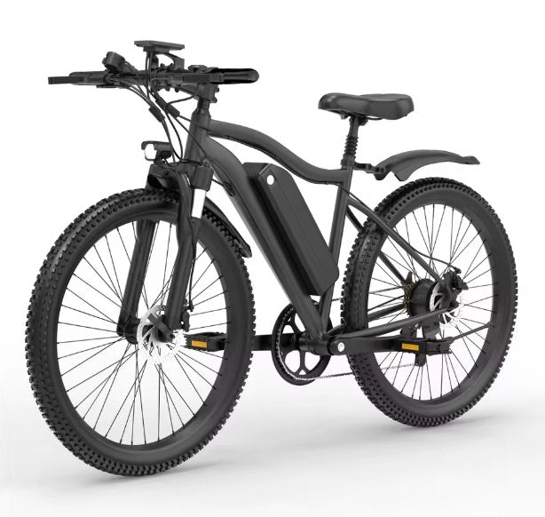 Black electric bicycle on a white background