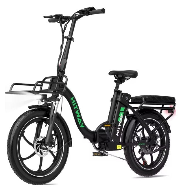 Black electric bike with 'HITWAY' branding on a white background