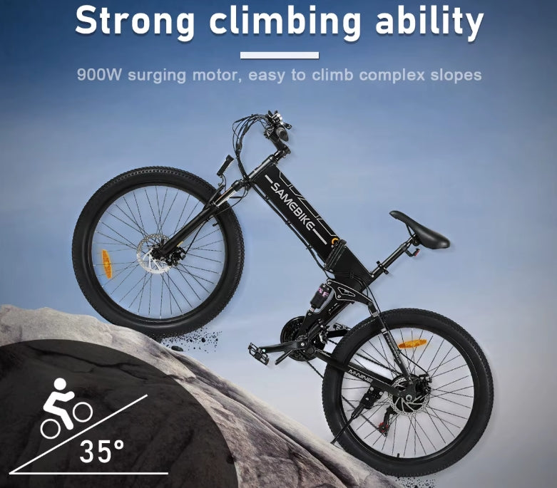 An electric bike showing its climbing ability