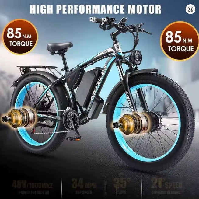 Keteles Electric bike with high-performance motor and 85 Nm torque on a blurred background