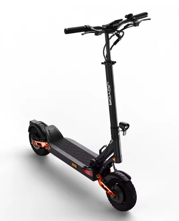 Black electric scooter on a white background
