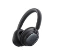 Black over-ear wireless headphones shown at a three-quarter angle on a plain white background.