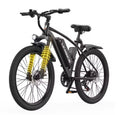 Black electric Aairsk Q7 bike with suspension forks animated on a white background