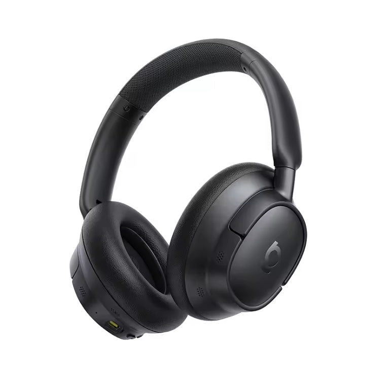 Black over-ear wireless headphones with the brand name Baseus printed as b on the outer ear cup, shown on a clean white background.