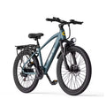 Blue Aairsk S800 26-inch city electric bike main studio hero shot with rear rack and front headlight on a white background