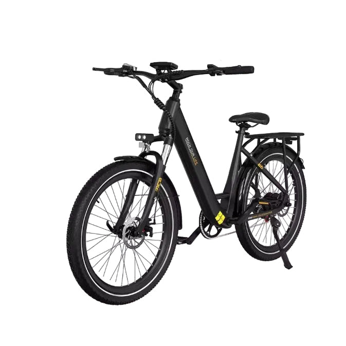 RCB G6 27.5 inch electric city bike in matte black side profile view