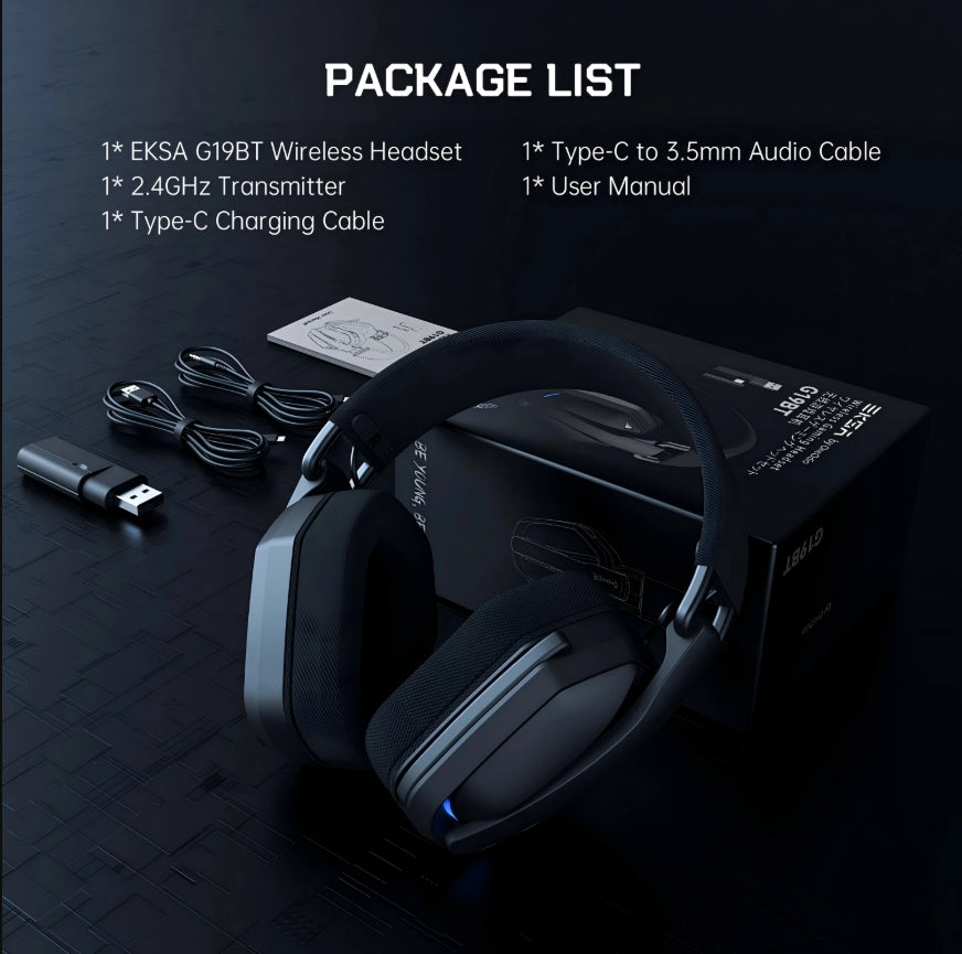 EKSA G19BT package list and included accessories overview
