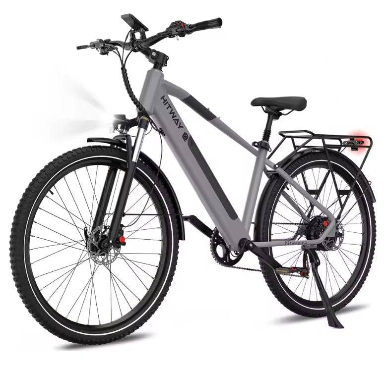 BK7S PLUS HITWAY 29” E‑bike Electric Bike Grey electric bicycle with 'Hityway' branding on a white background
