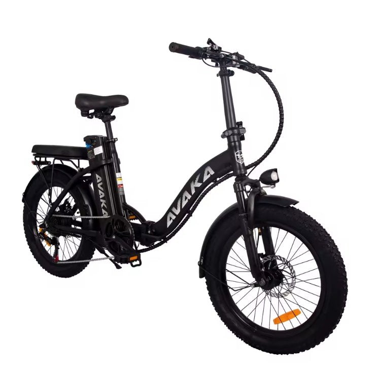 AVAKA BZ20 PLUS Foldable E‑bike Black electric bike with 'AVAKA' branding on a white background