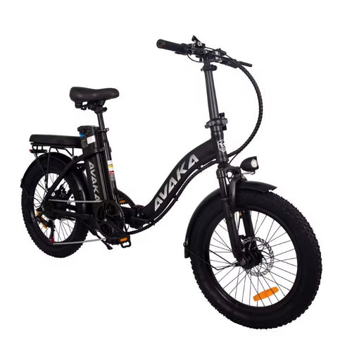 AVAKA BZ20 PLUS Foldable E‑bike Black electric bike with 'AVAKA' branding on a white background