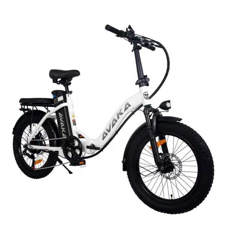 White AVAKA BZ20 PLUS Foldable E‑bike  electric bike with black details on a white background