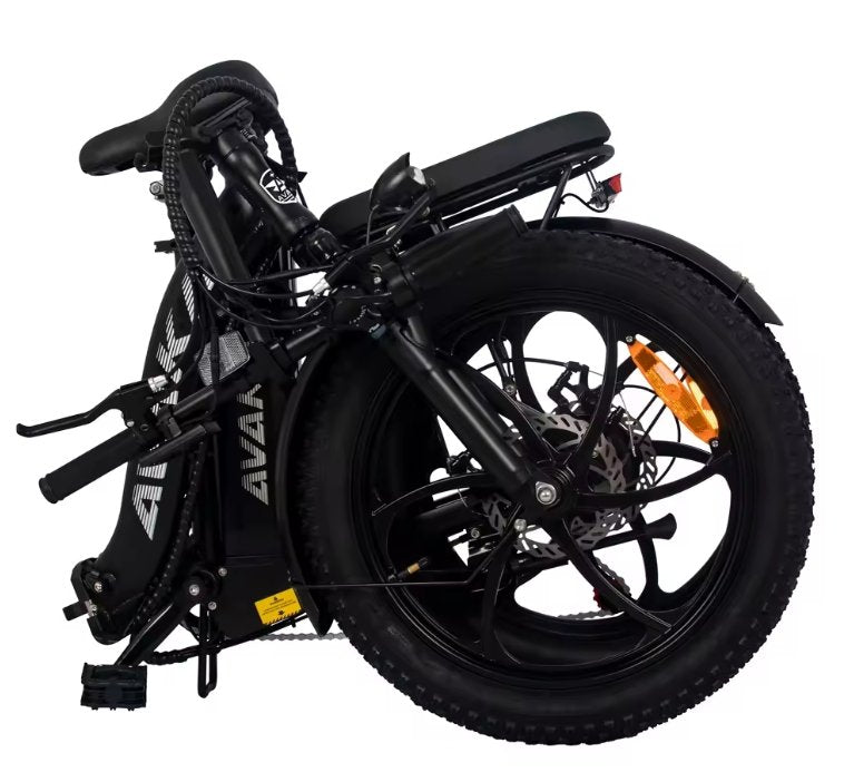 Black AVAKA BZ20 PLUS Foldable E‑bike folding electric bike on a white background