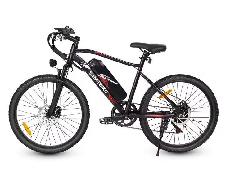 SAMEBIKE EBE2 E-Bike Black electric bicycle with visible branding on a white background