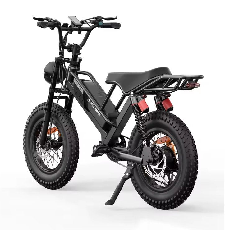 Spacewalk 1500W Black electric bike with large wheels on a white background