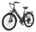 Black PURE UNICORN U2 electric bicycle with 'White Unicorn' branding on a white background
