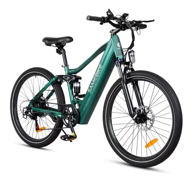 Green Samebike XD26-II electric bicycle on a white background
