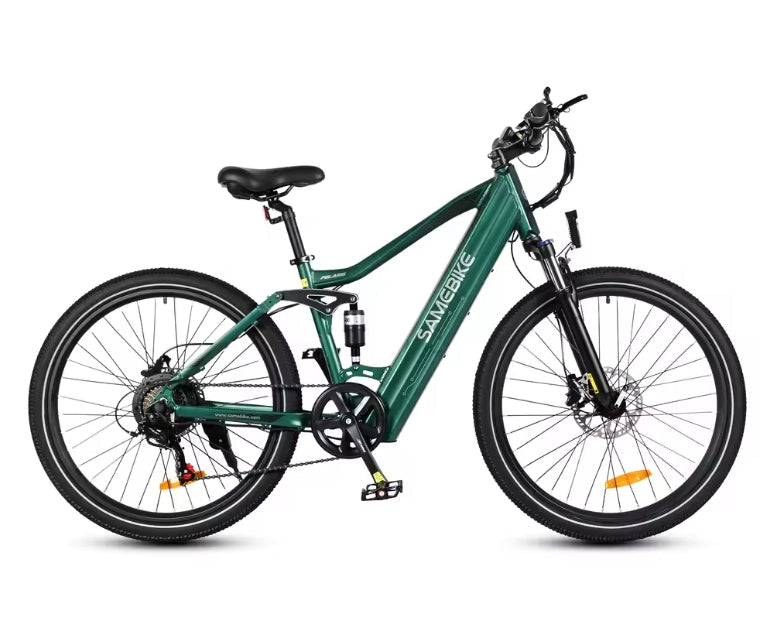 Green Samebike XD26-II electric bicycle on a white background
