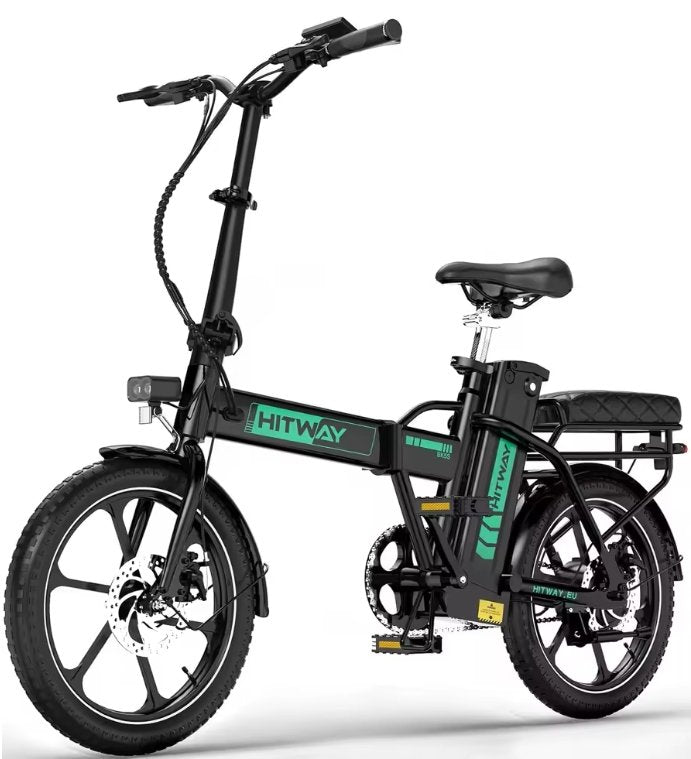 Black HITWAY BK5SL electric bike with 'HITWAY' branding on a white background