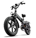 Urlife T5 folding electric bike in black with fat tyres and rear rack