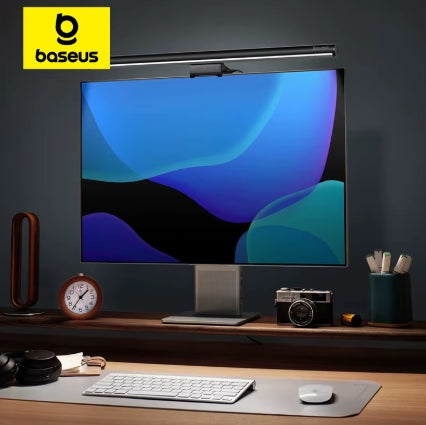 Baseus lightbar product on a desk with a computer setup