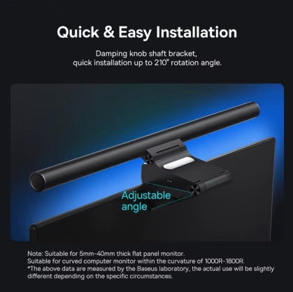 Adjustable damping knob shaft bracket for flat panel monitor with text on quick installation.