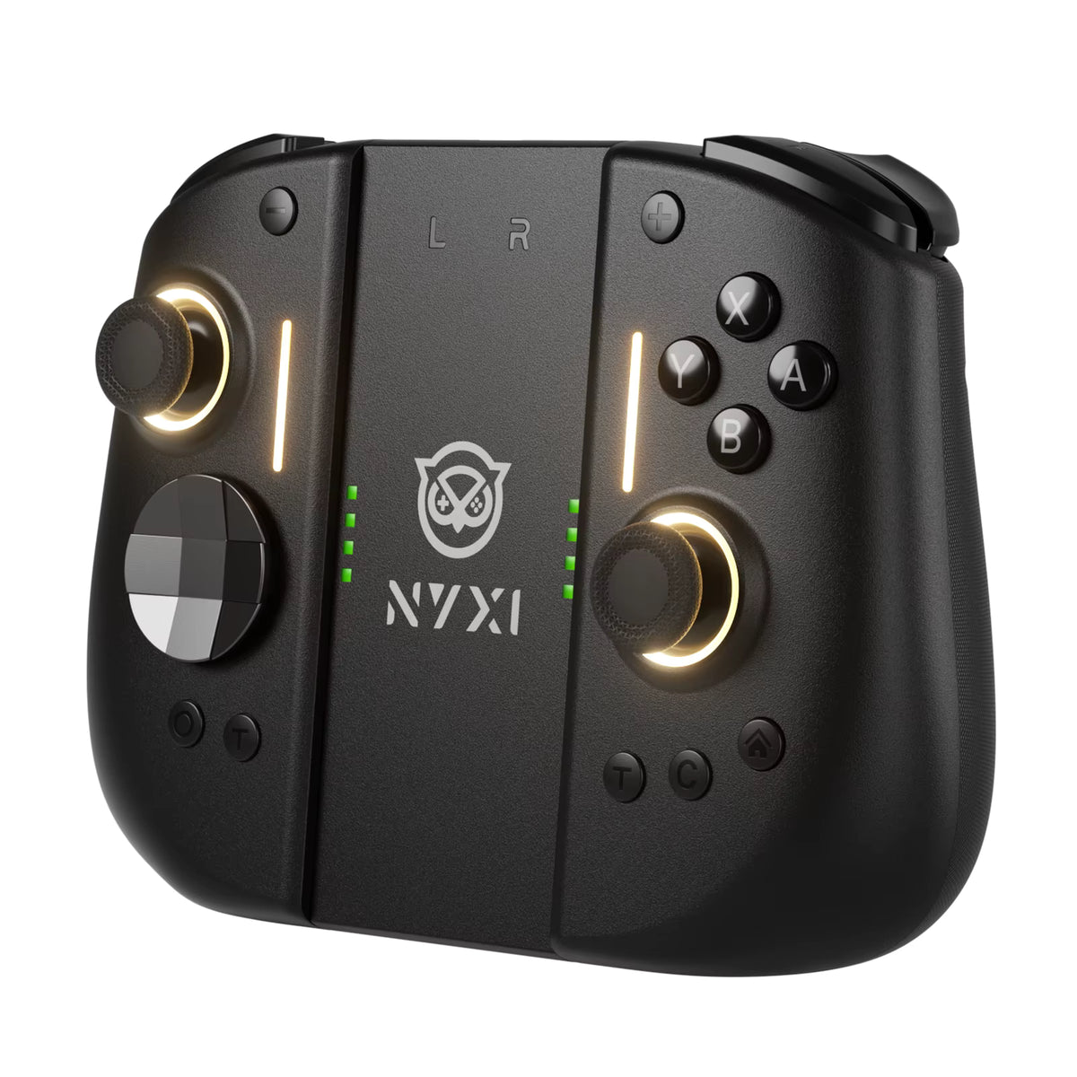 Side view of NYXI Hyperion 3 JoyPad for Nintendo Switch 2 - Black Modular Controller with Hall Effect Joysticks and RGB Lighting