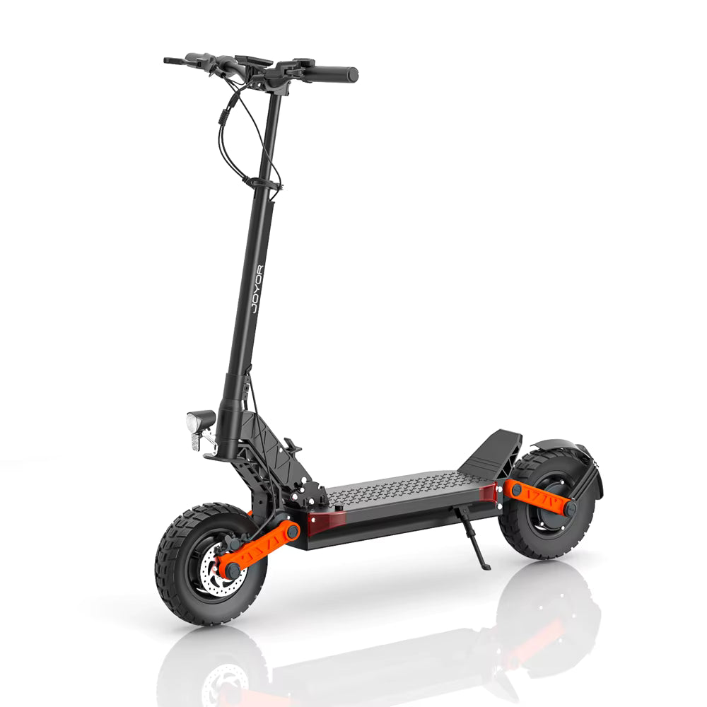 Joyor S10‑S‑Z dual motor electric scooter off‑road black orange design on a white background