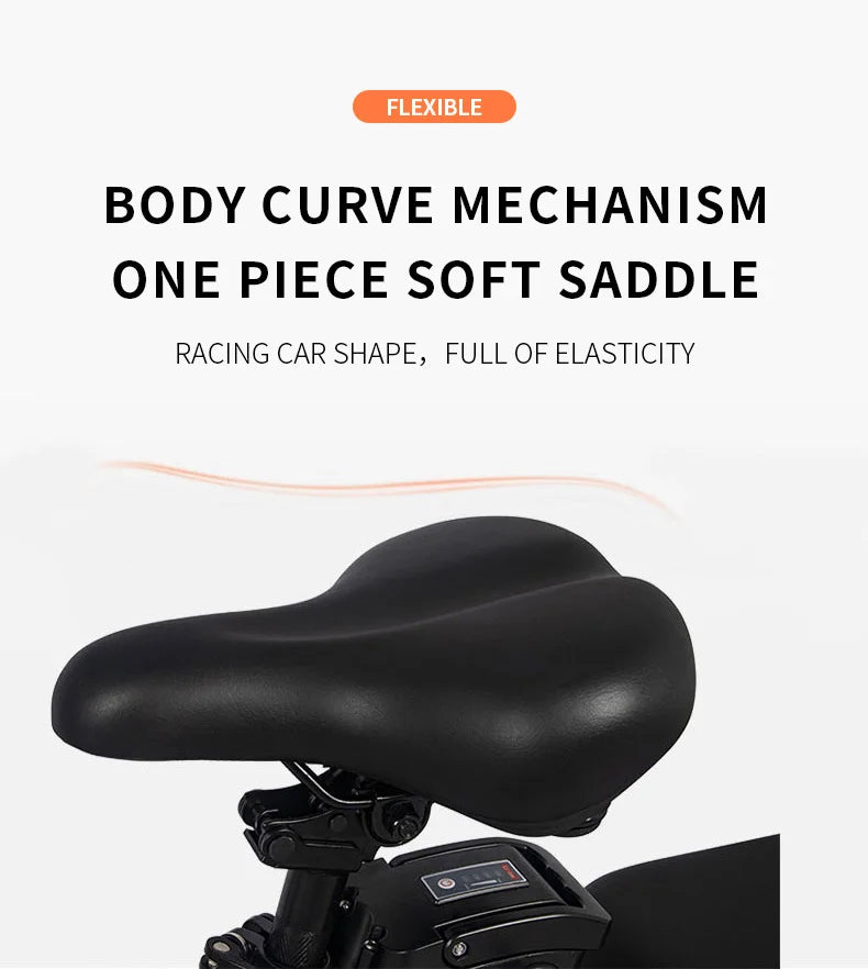 AVAKA BZ20 PLUS Foldable E‑bike Bicycle seat with text highlighting its features on a white background