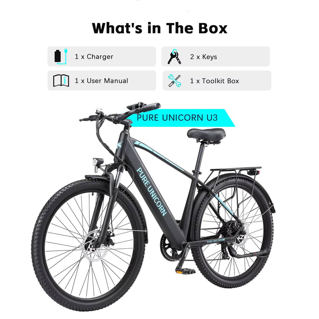 PURE UNICORN U3 48V 750W 29 Inch Electric Bike with 12.8Ah Battery