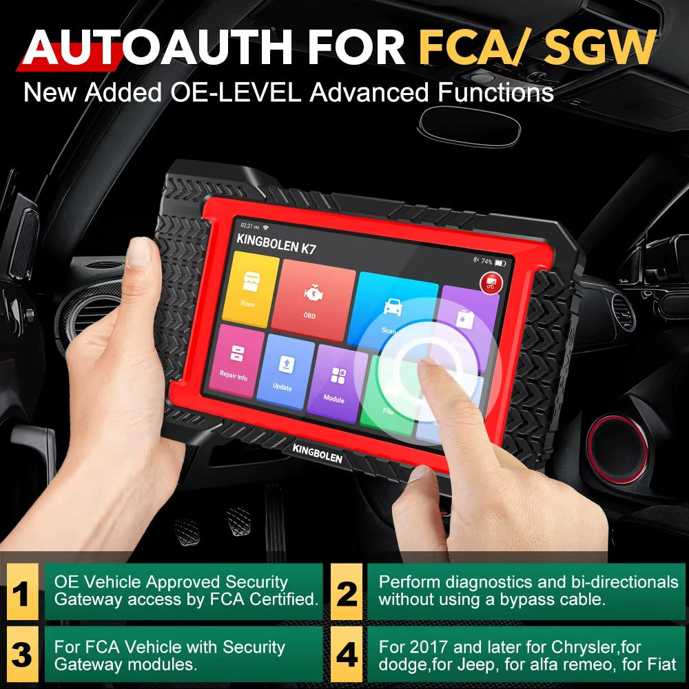 AutoAuth FCA Security Gateway Access on KINGBOLEN K7 for Chrysler, Dodge, Jeep and Fiat