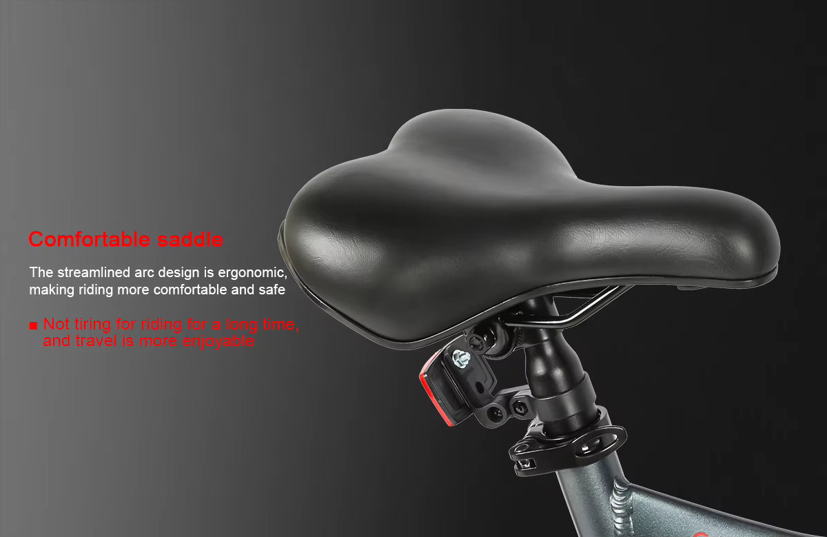Bicycle saddle with ergonomic design on a black background