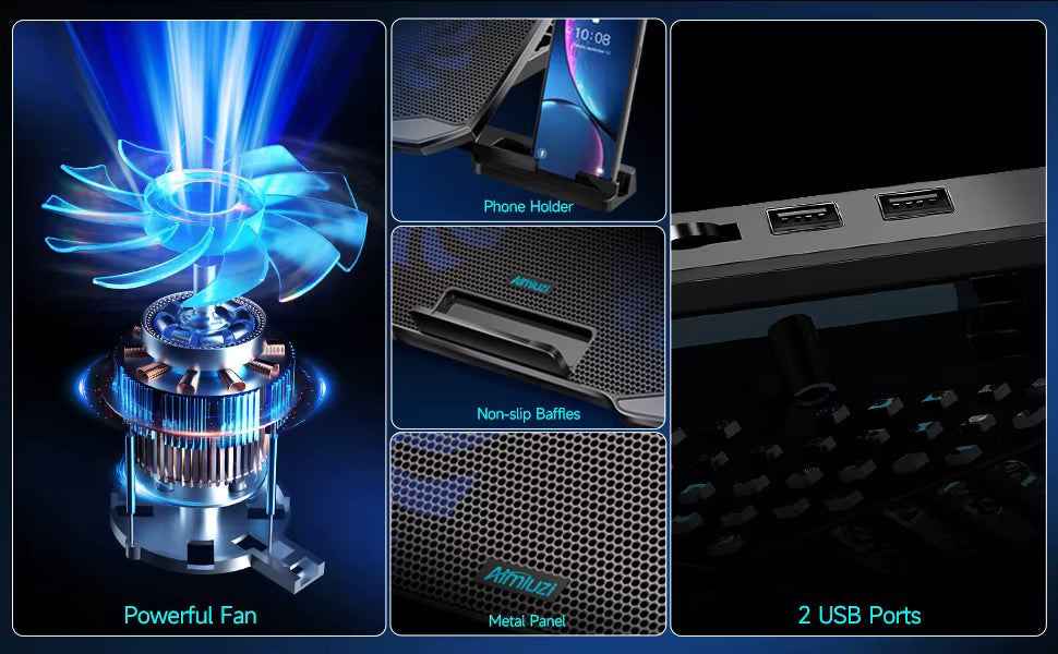 COOLCOLD F2PLUS Pro high-performance fan layout and dual USB port interface schematic