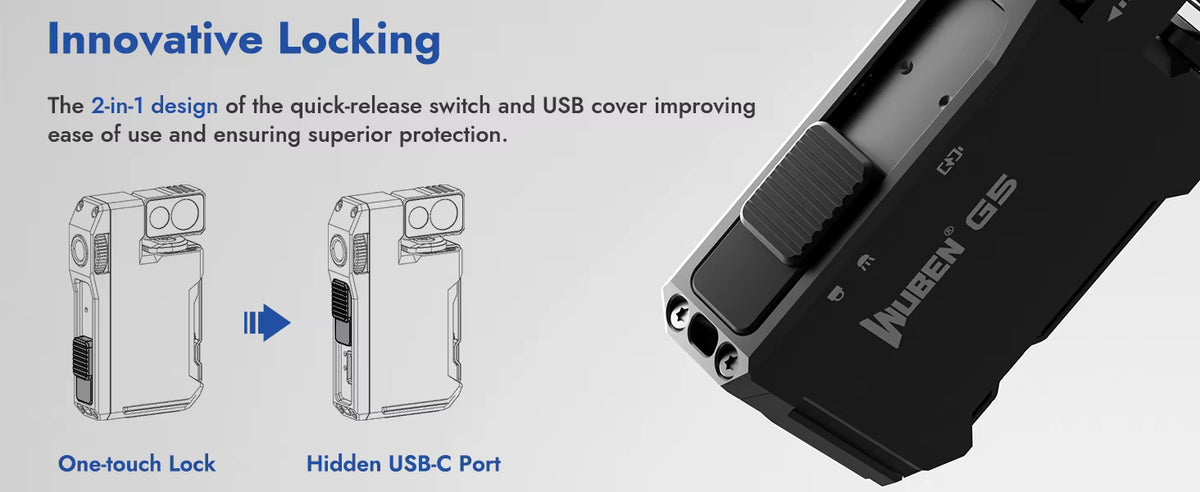 Wuben G5 innovative locking and magnetic clip mechanism