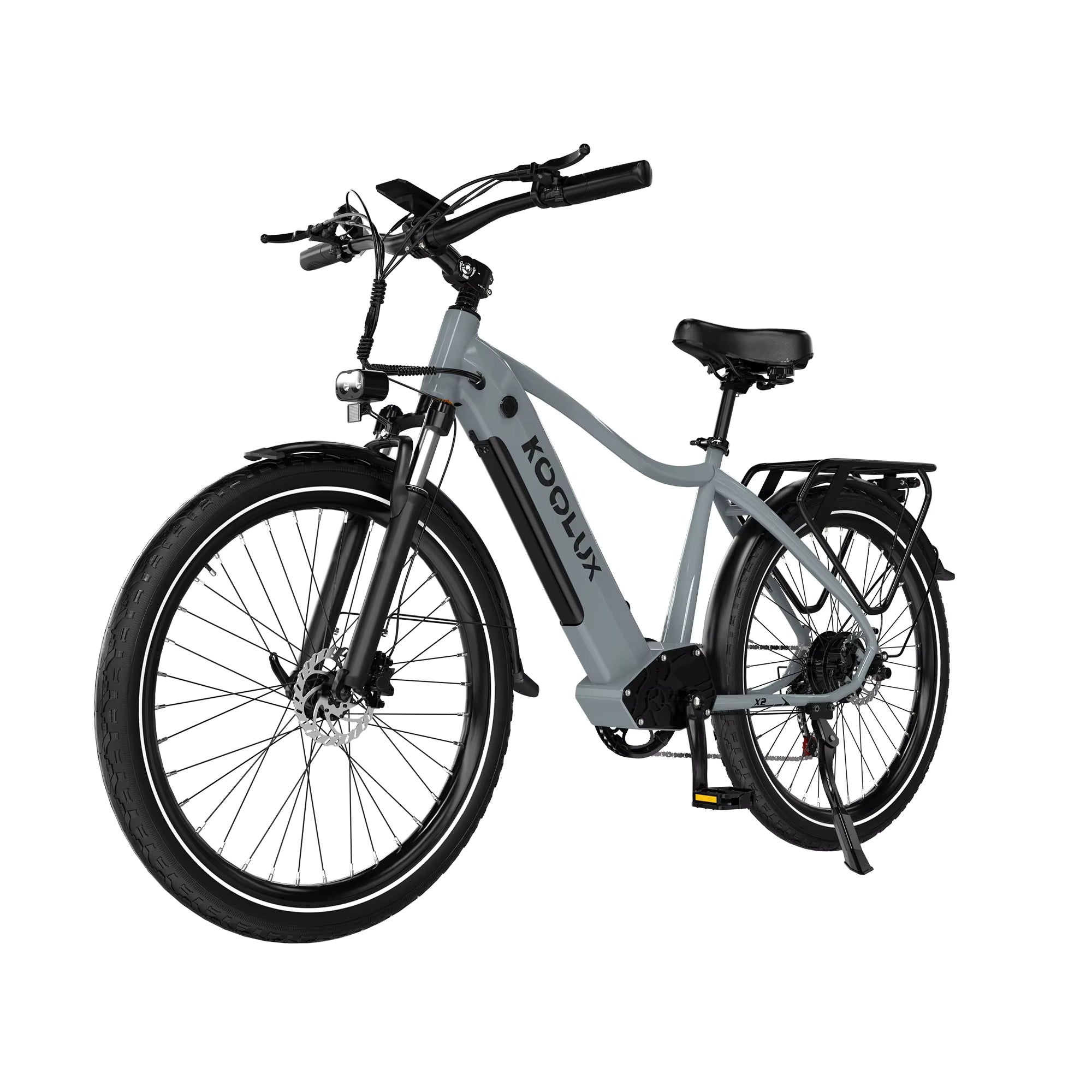 KOOLUX X3 Grey electric bicycle with black wheels on a white background